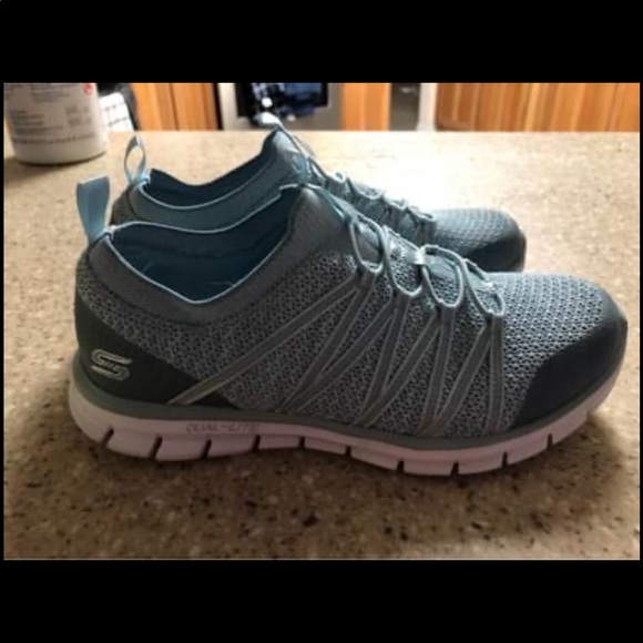 Teal Blue Sketchers Sneakers with Memory Foam - Picture 2 of 4